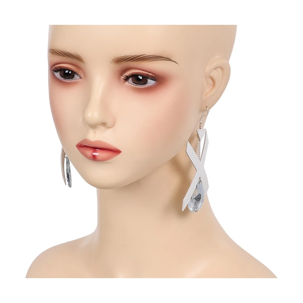 لعبة منافس إيما كوسبلاي جريس فروست أقراط فضية زي الزي الدعاوى اكسسوارات حفلة تمويه الهالوين لعب الأدوار الدعامة #4