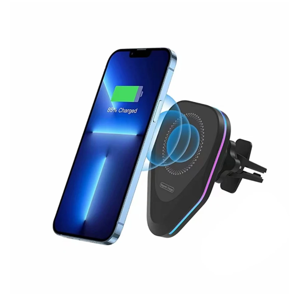 15W Mini Macsafe Fast Flash Magnetic Wireless Car Magnet Charging Sucking Chargers For iPhone XS 14 13 12 pro max  Phone Holder