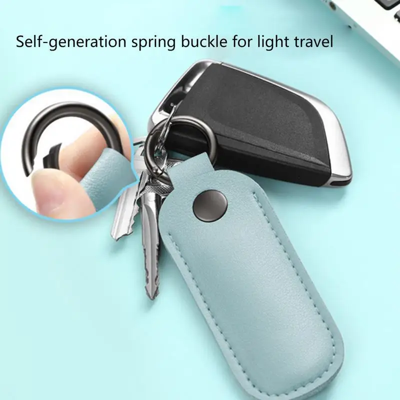 Leather U Disk Pouch Protective Cover PU Leather Case USB Flash Drive Memory Stick Case Key Ring Holder Digital Accessories