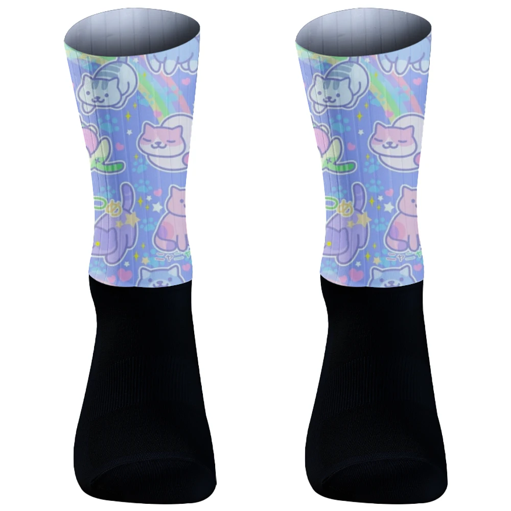 2026 جديد الرجال النساء تنفس الطريق دراجة الرياضة في الهواء الطلق سباق الجوارب الكرتون الدراجات الجوارب #1