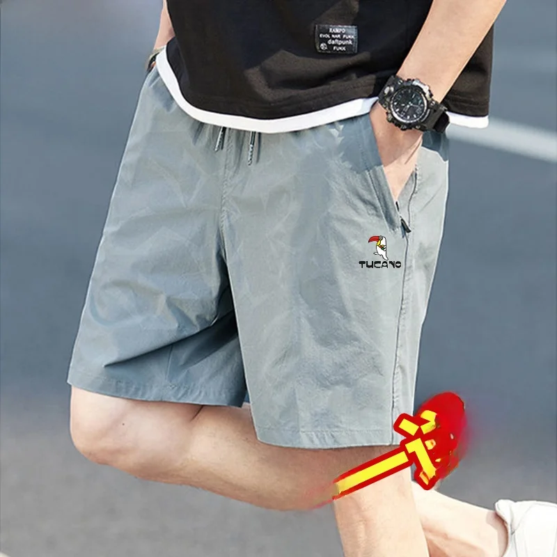 

Мужские летние тонкие повседневные быстросохнущие брюки TUCANO из ледяного шелка, свободного кроя, больших размеров, спортивные, прямые штаны