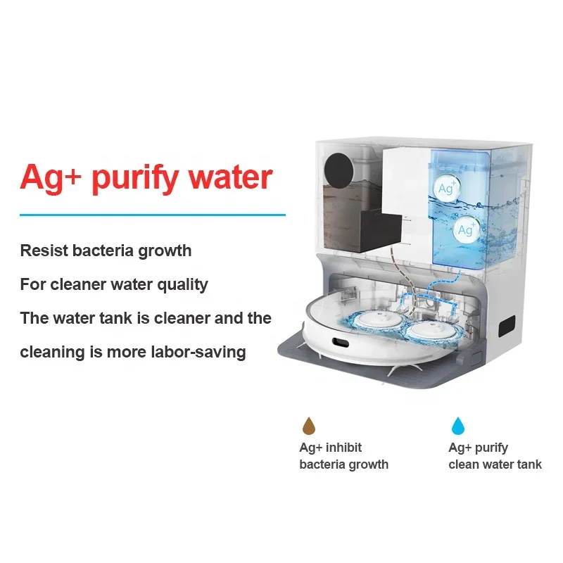 Robot aspirador Airbot L107S, recarga automática, lavado automático en seco a 60 grados, 30 días de limpieza manual