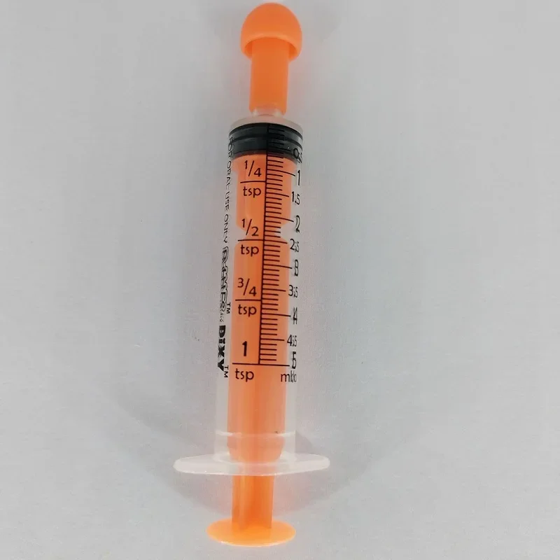 Measurement Syringe with Cap, for Scientific Labs, Liquid Dispensing, Pet and Party Supplies, Oral Liquid 5cc/5mL-10cc/10mL, 1pc