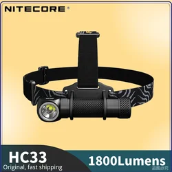 Original NITECORE HC33 Headlamp Bright Multi-purpose Outdoor Headlights 1800 Lumens Trekking Trail Running Portable Flashlight