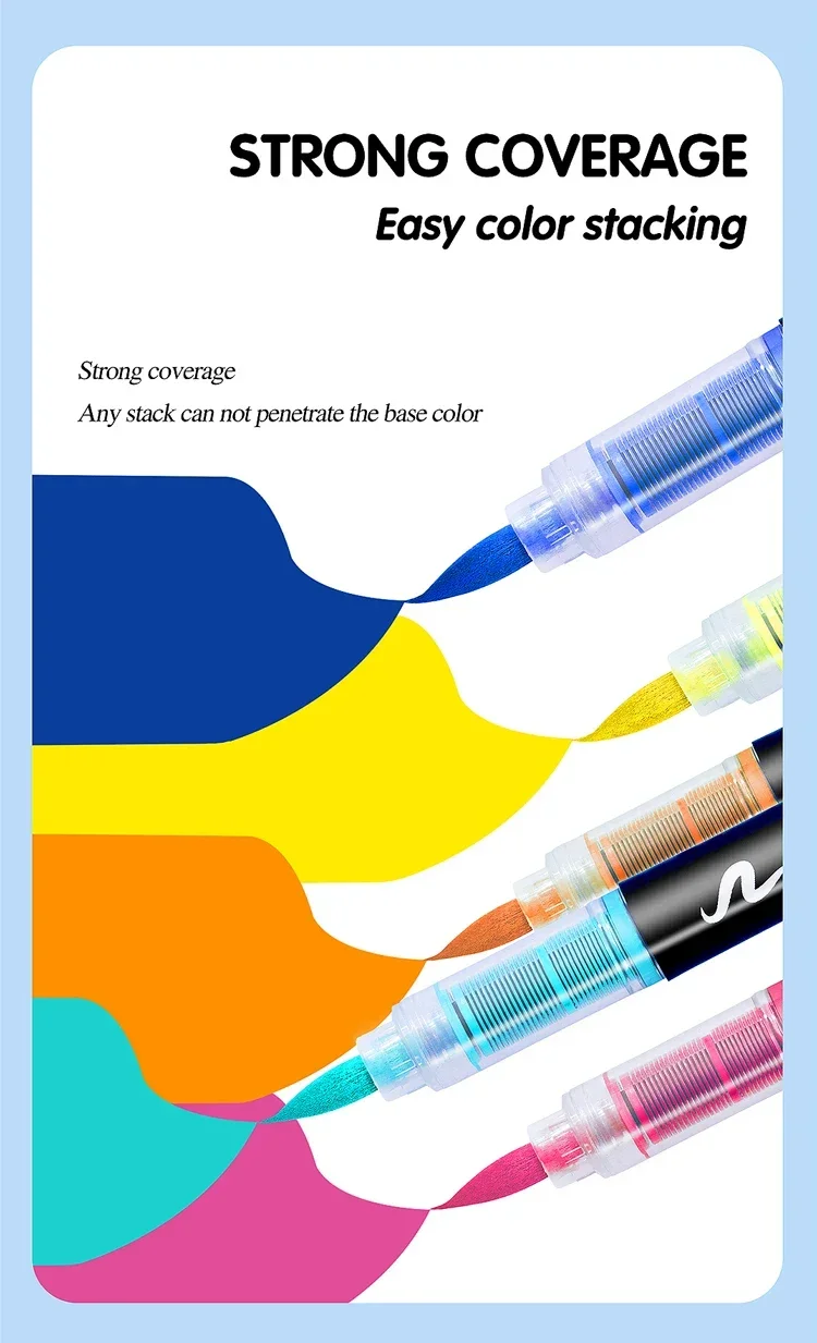 12-120 Farben Acrylfarben Stifte Marker Pinselspitze Farbmarker für Felsmalerei Holz Leinwand Stein, Weihnachtsgeschenk DIY Handwerk – Detail 10