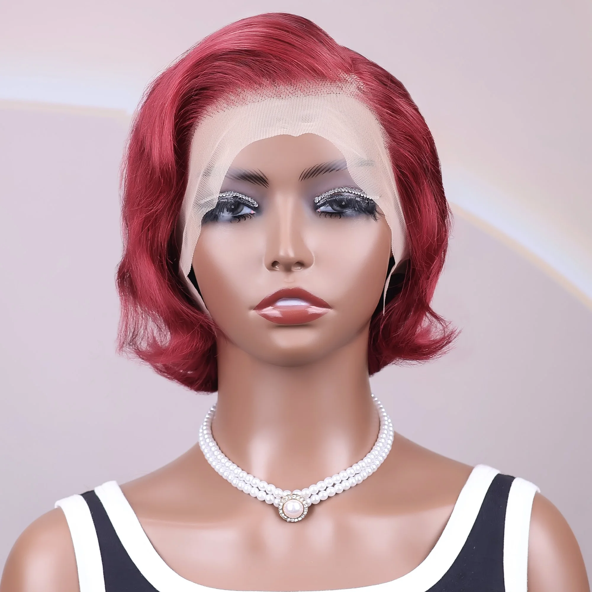 

Cabello humano rojo, estilo brasileño, adecuado para juegos de rol, elaborado para mujeres hermosas, añadir salpicaduras de