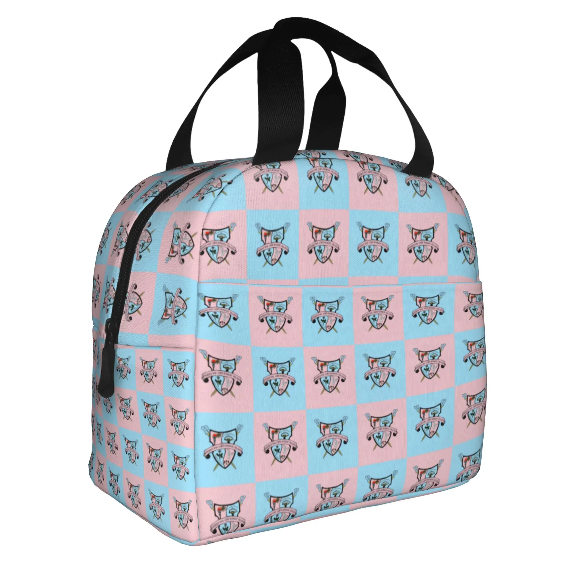 Gamma Phi Delta African American Sorority Lunch Bag Women Checkered Plaid 1943 Cooler Thermal Insulated Lunch Box for School