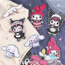 Kuromi Cinnamoroll Anime Fusible Patches On Clothes Embroidery Patch Garment Hoodies Pants Accessories Kawaii Gift Patch