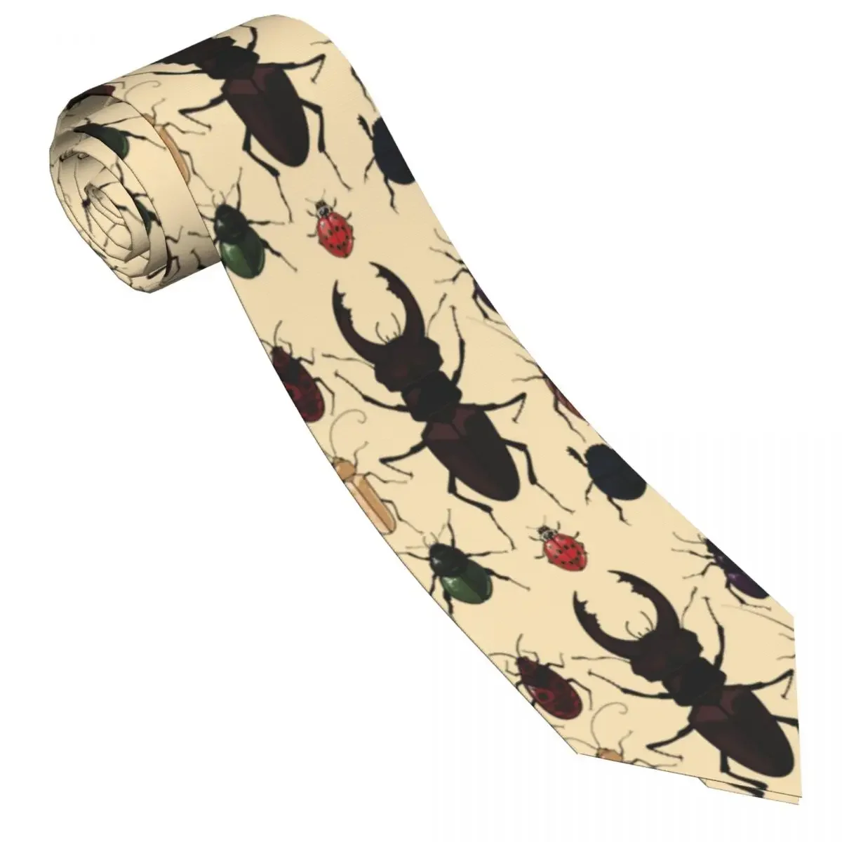 Bugs Pattern Tie Doodle Graphic Neck Ties Cool Fashion Collar Tie Unisex Adult Wedding Necktie Accessories