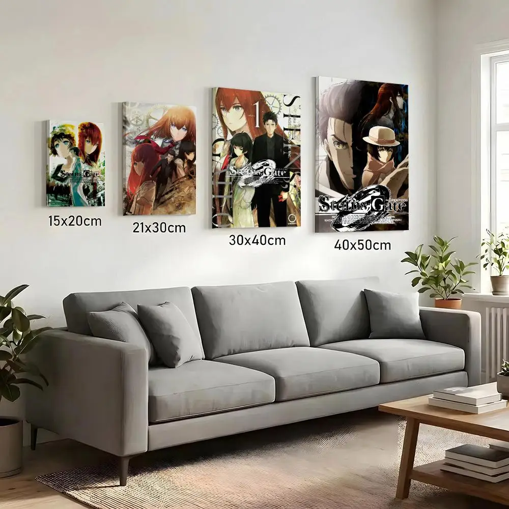 Anime S-Steins G-Gate Game Painting Calligraphy HD Canvas Print Poster Wall Art | Optional Frame | Modern Hallway Decor