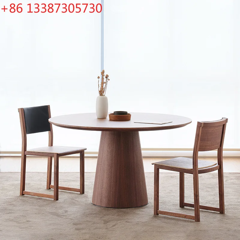 

Скандинавский круглый обеденный стол из цельного дерева, креативный круглый стол для переговоров, журнальный столик