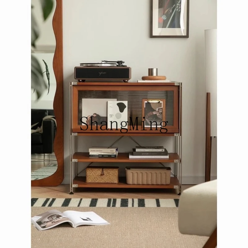 

ZYY household solid wood magazine locker small apartment low side cabinet simple storage porch storage cabinet