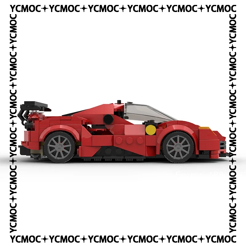 MOC-décennie s de Construction Modèle de Voiture Smile Speed Champion 488, Briques Techniques à Assembler Soi-Même, Jouets pour Enfants, Cadeaux de Vacances