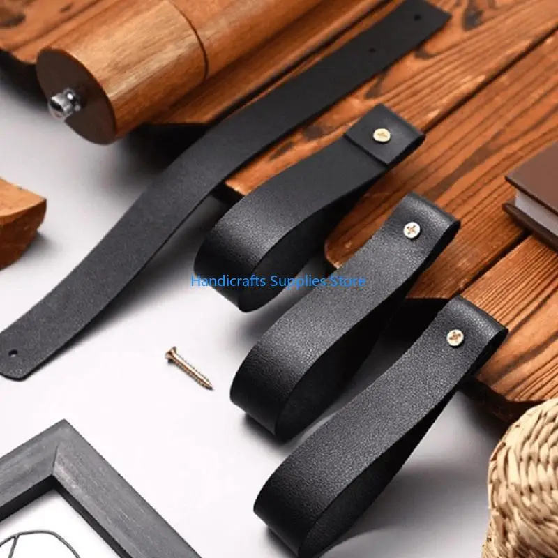 R1WA Curtain Rod Holders,Curtain Rod Brackets Curtain Rod Hangers Leather Strap Hook