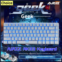 AJAZZ Ak33 Keyboards 82 Keys Gaming Mechanical Keyboard Wired Red/blue/black Switch Gamer Laptop Backlit Pc keyboard,Black Axis