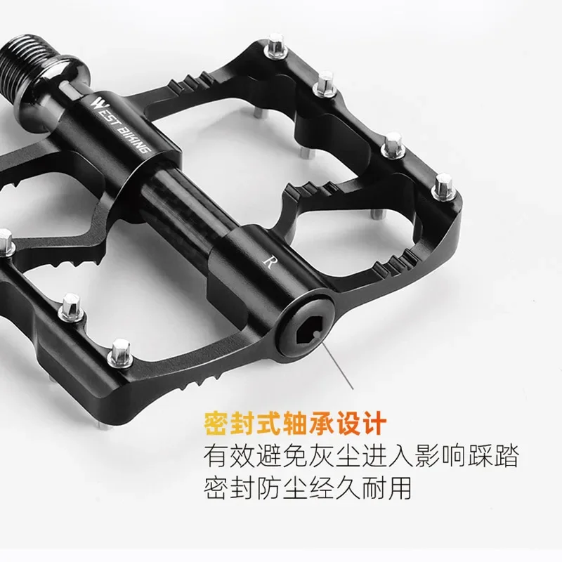 

High-Performance Aluminum Alloy Road Bike Pedals – 3-Bearing System with Carbon Fiber Shaft Cover