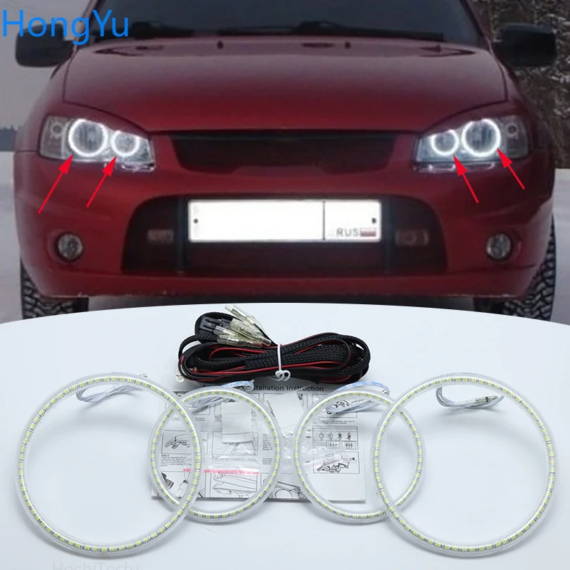 

SMD Led Angel Eyes Kit Daytime Running Light DRL for Lada Kalina 1119 1118 1117 119 117 2005-2013 Super Bright White Color 3528