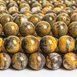 Genuine Natural Bumblebee Jasper Beads Grade AAA Gemstone Round Loose Beads  6/8/10/12mm for Jewelry Making