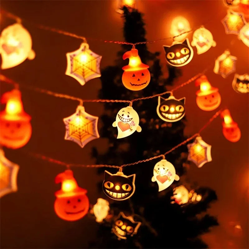 

Halloween Ghost Indoor Colorful Lights Decoration Festival Easter Spider Ghost Skull Pumpkin Atmosphere Light String Gifts New