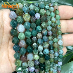 Natural Stone Faceted Indian Agates Loose Beads 6/8/10mm 15
