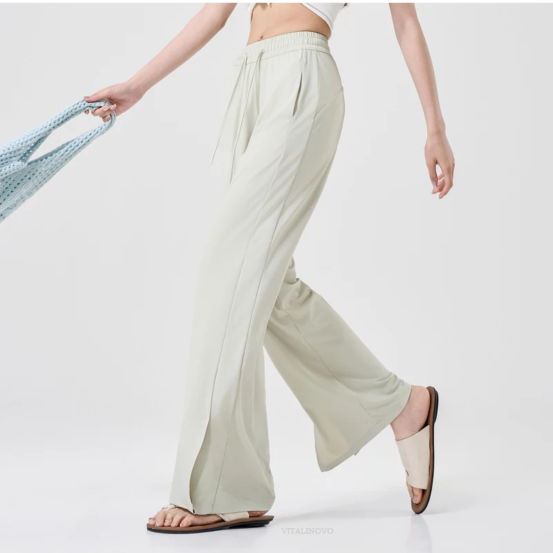 UPF 50+ Wide Leg Pants for Women with Side Slit, Lightweight Quick-Dry for Travel, Hiking and Everyday Wear — detail 5