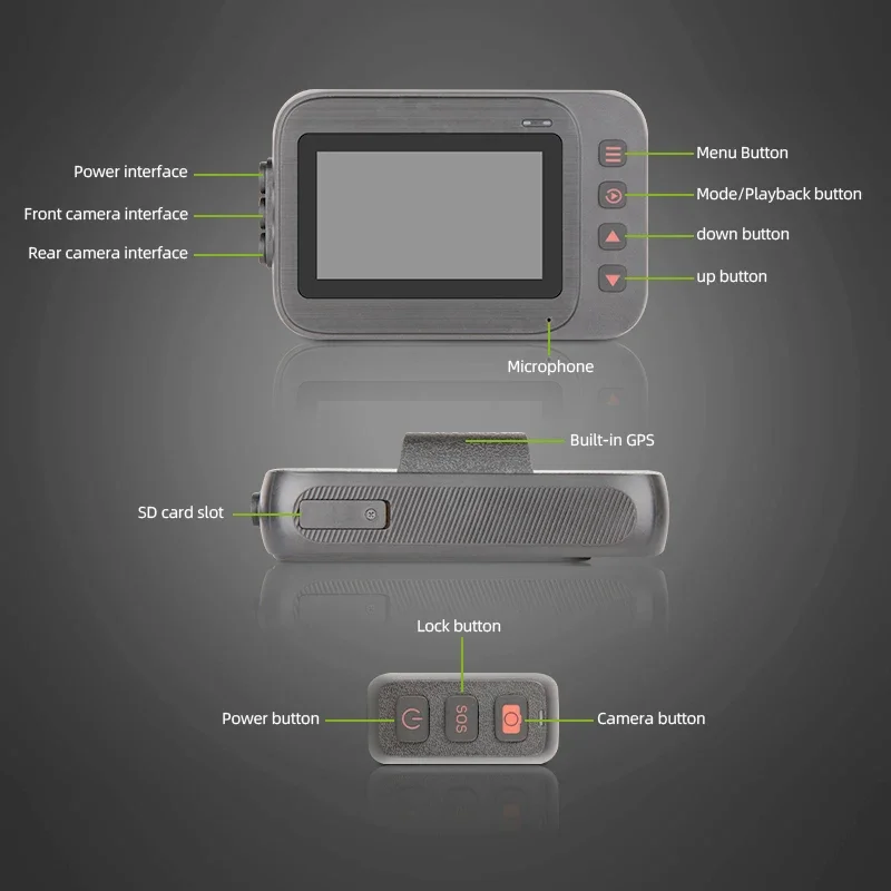 عالية الجودة 4 كاميرا 1080p GPS WIFI دراجة نارية داش كاميرا مسجل قيادة الفيديو #3