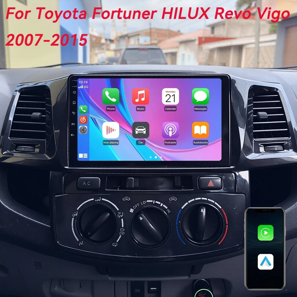

Android 16 CarPlay Auto для Toyota Fortuner HILUX Revo Vigo 2007-2015, мультимедийный видеоплеер, стереосистема, GPS-навигация, 2din автомобильная магнитола