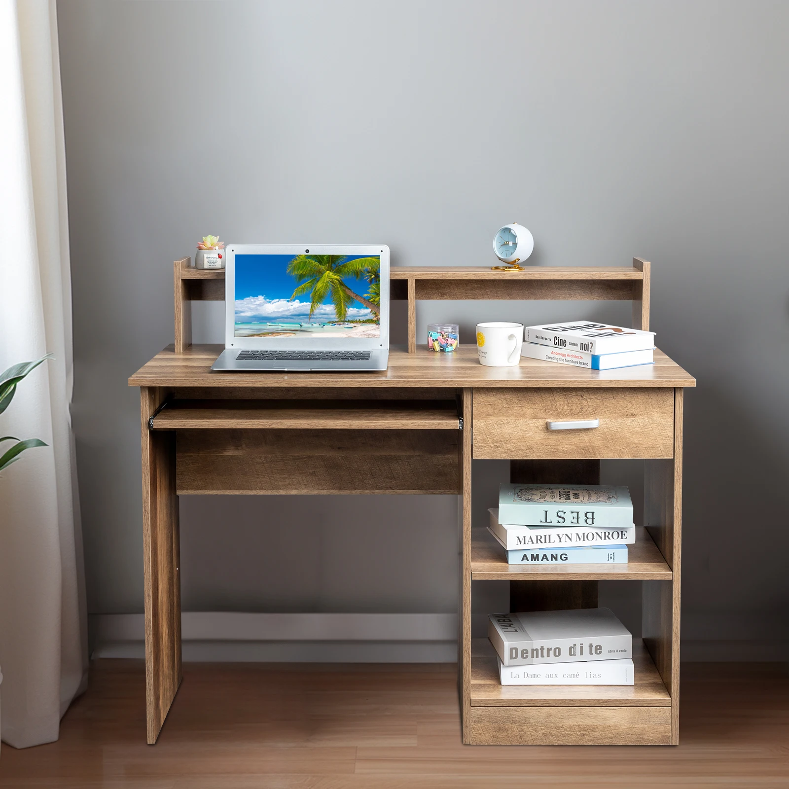 

General Style Modern P2 15MM Chipboard Computer Desk Brown