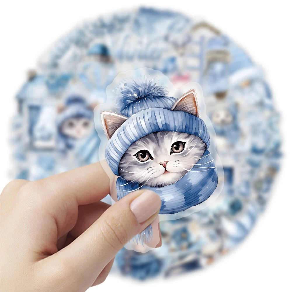 10/30/50pcs Cartoon Blue Winter Christmas Graffiti Stickers Aesthetic Decal DIY Stationery Phone Guitar Laptop Cute Sticker Gift