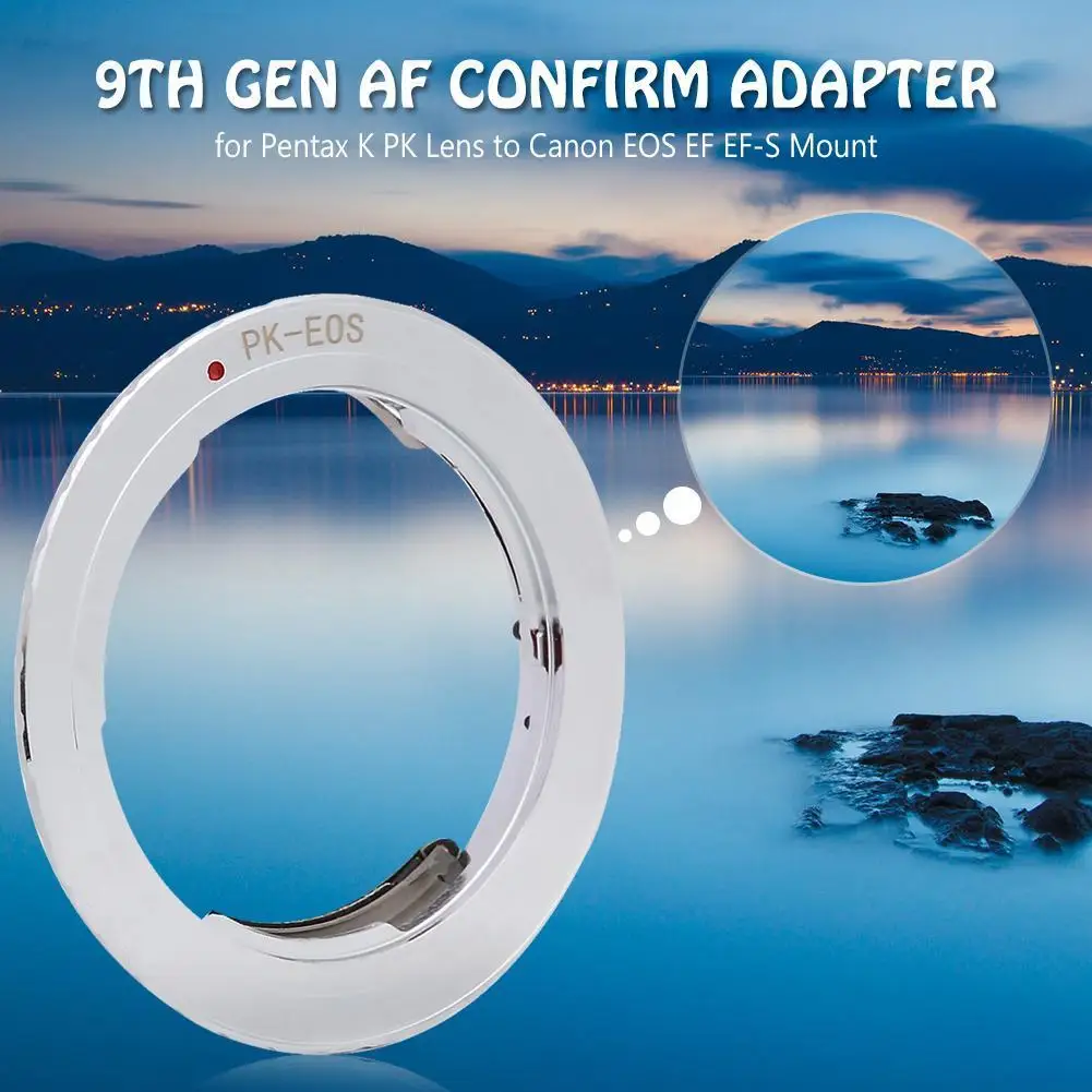 9th Gen AF Confirm Adapter Metal Camera Mount Adapter Ring Infinity Focus Support for Pentax K PK To for Canon EOS Camera