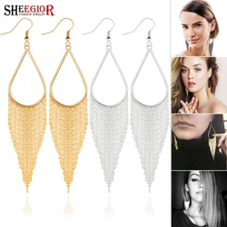 Baroque Long Tassels Dangle Earrings for Women Accessories Wedding Bride Big Water Drop Earring Fashion Jewelry Friendship Gifts