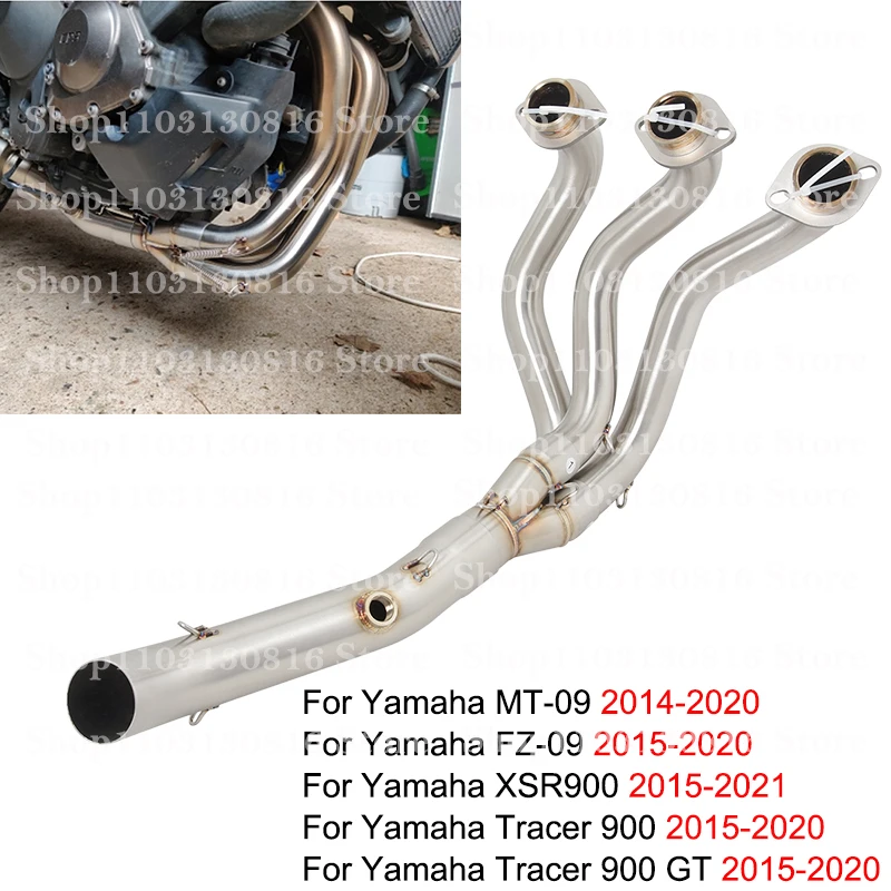 

Slip On For Yamaha MT-09 FZ-09 FJ09 MT09 TRACER 900 GT 2015 - 2020 Motorcycle Exhaust Escape System Front Link Pipe 51mm Mufller