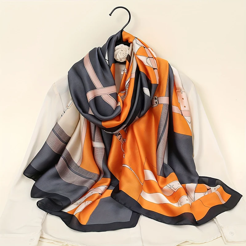 The Spring New Striped Scarf Sun Shading Fashion Color Matching Beach Trend Printed Scarf 2024 Korean Version Scarf