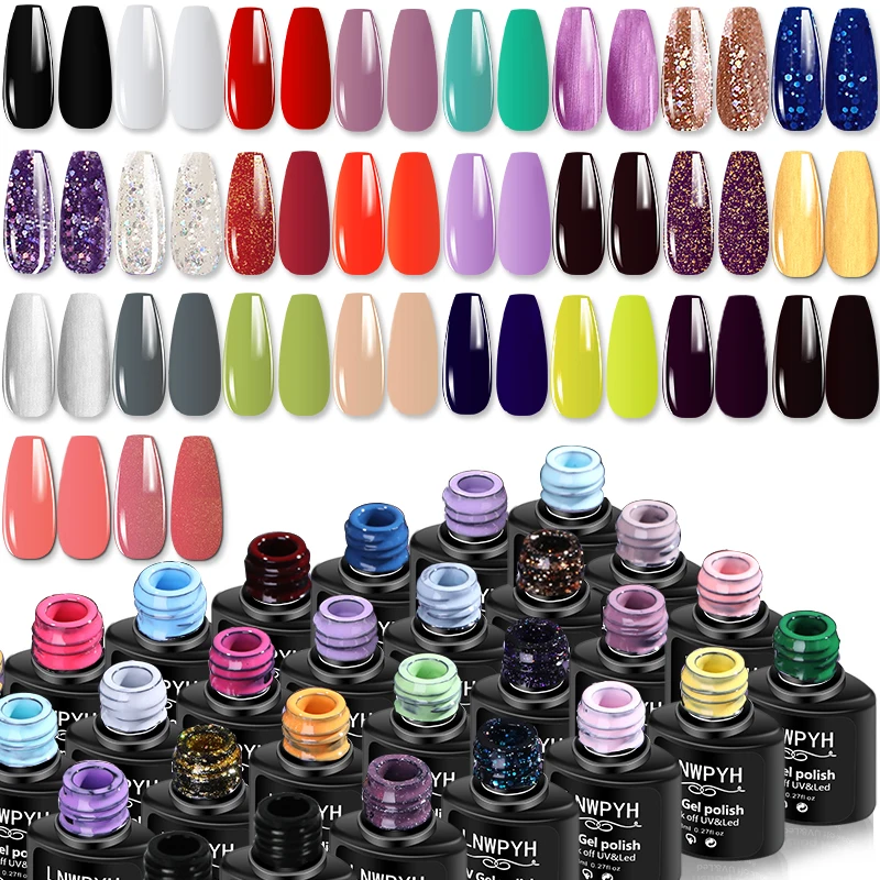 Gel Nagellack Kit UV LED Gel Lacke Set mit Dec klack und Basis lack Semi Permanent Nail Art Maniküre Gel Set einweichen