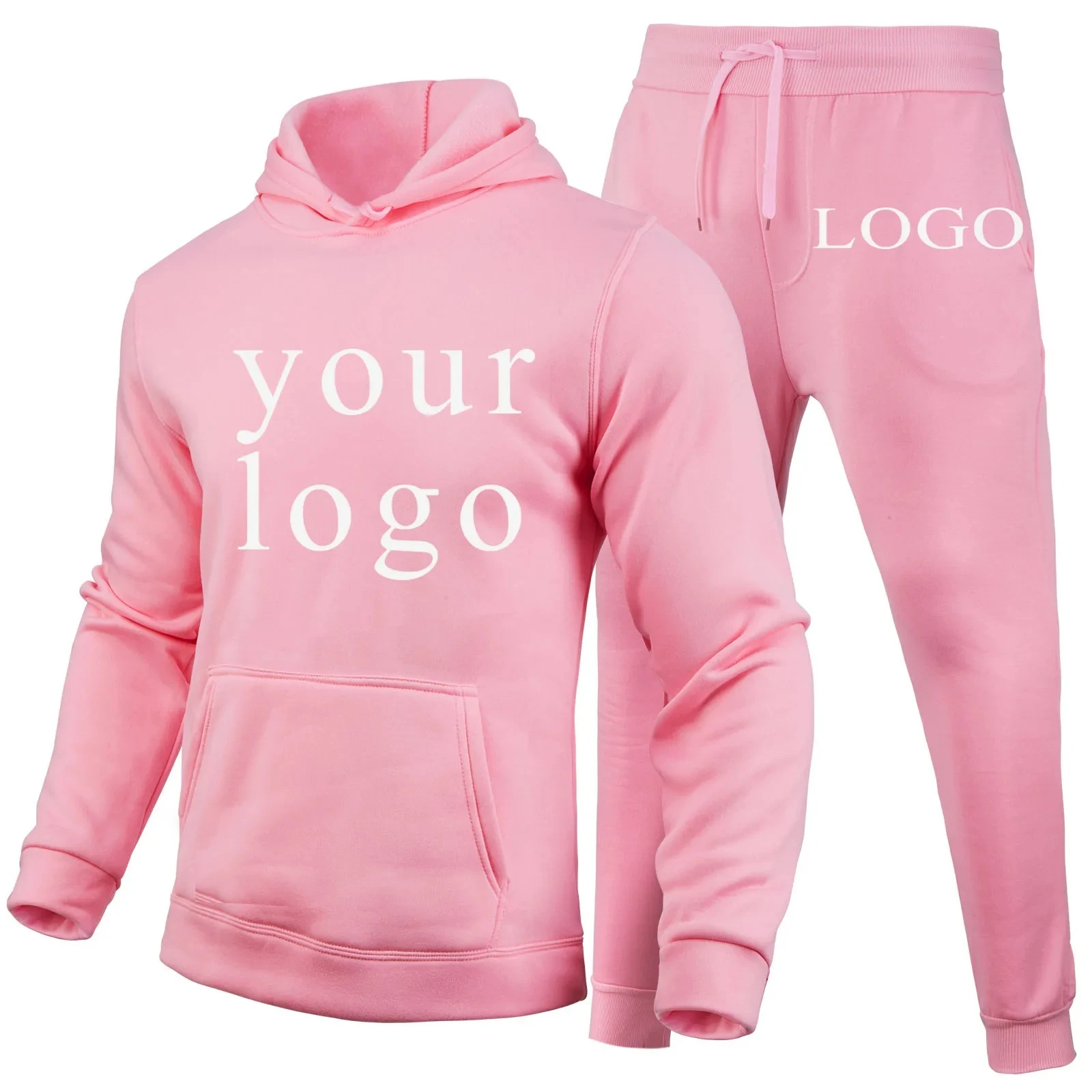 Your Own Design Brand Logo/Picture Personalized Custom Anywhere Men Women DIY Hoodies and pants set Fashion New