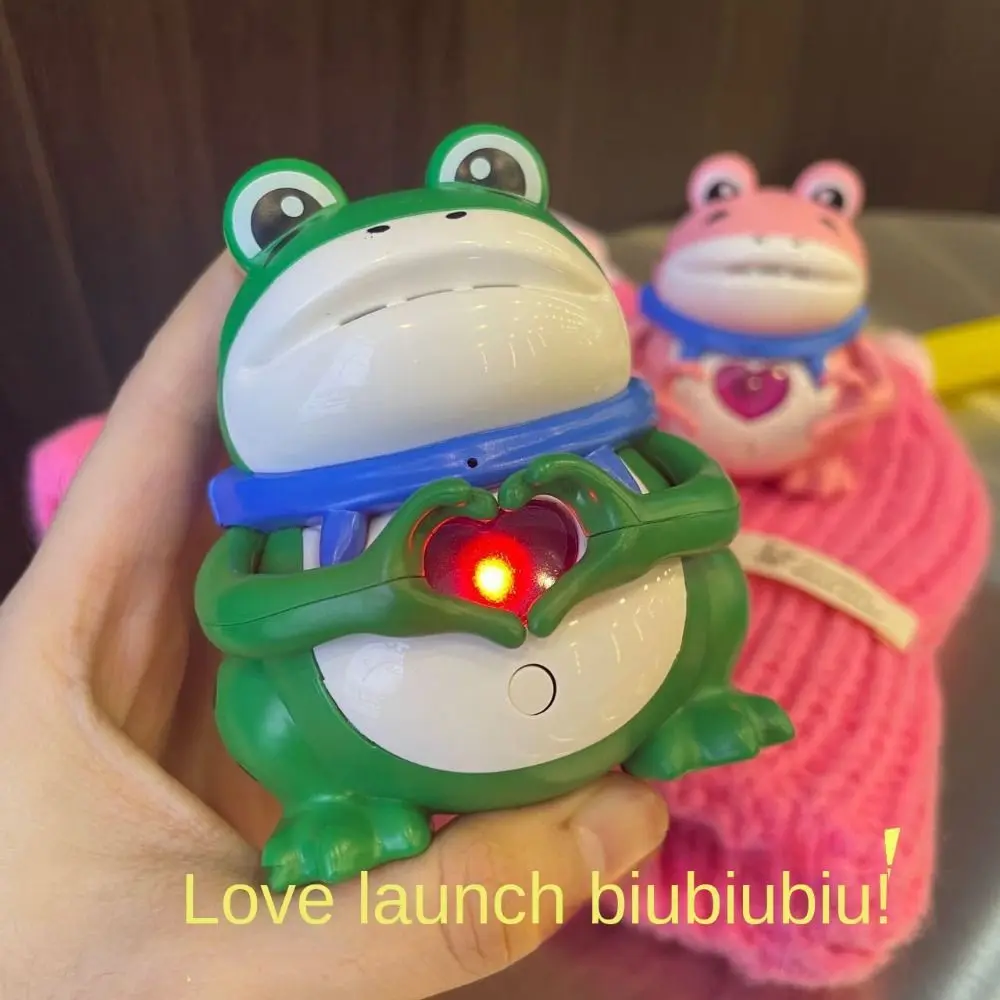 Cute Confession Frog Flash Sound Toys Luminous Talking I Love You Frog Flash Model Kawaii Anime Duck Sound Heart Led Toy Girl