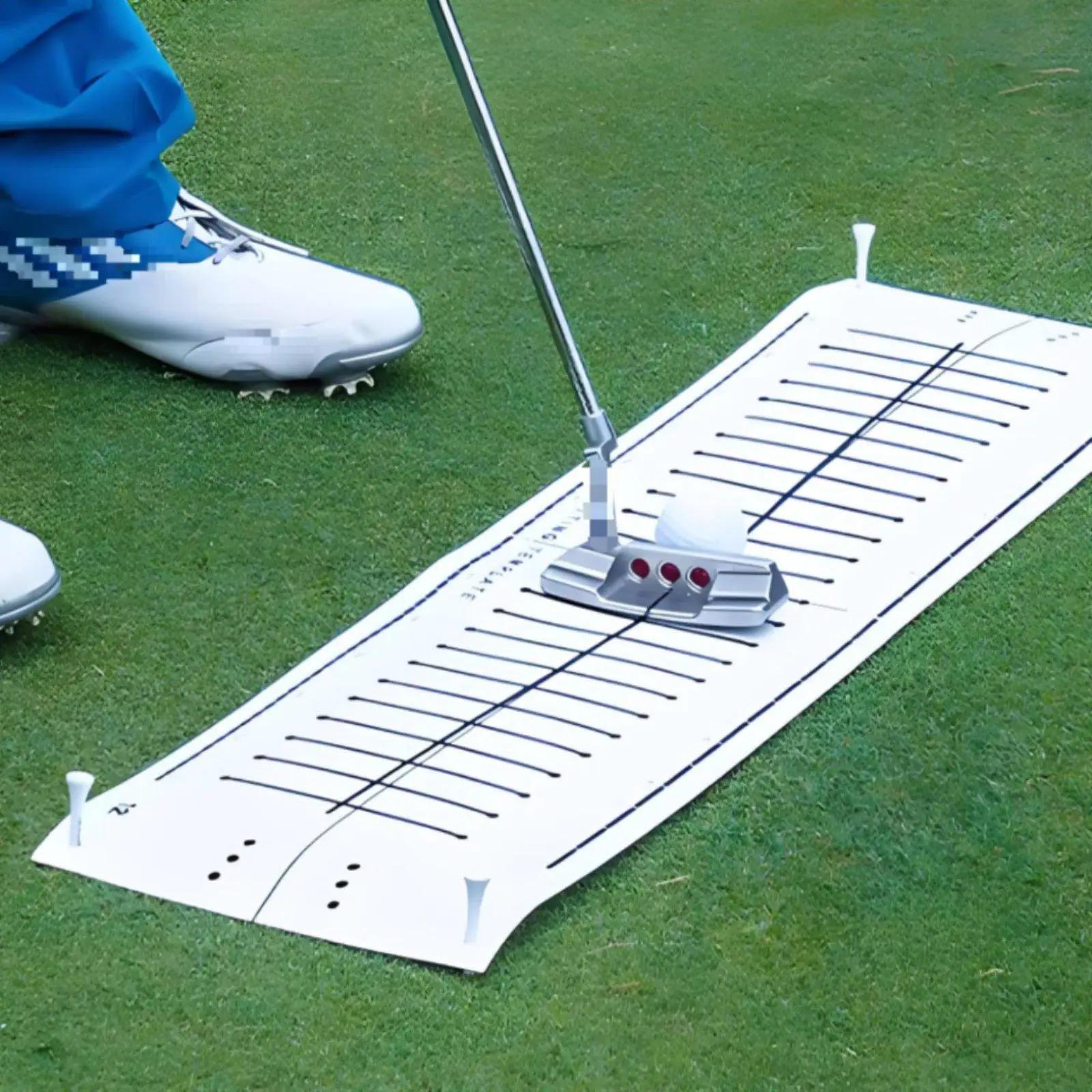 Golf Trainer Portable Putter Practice Mat with Visual Guide for Consistent Stroke Golf Putting Practice