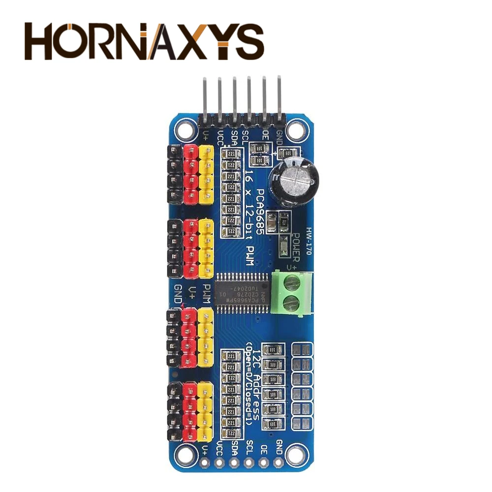 Imagem -04 - Módulo do Motorista do Servo Motor Pca9685 16 Canais 12 Bits Pwm I2c Robô Peças 15