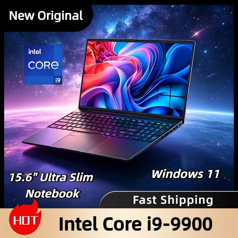 

HOT 15.6 Inch Laptop 32GB RAM 2TB SSD Intel Core i9 9900 Windows 11 1920x1080 HD Ultra Slim Pro Gaming Computer Gamer Office