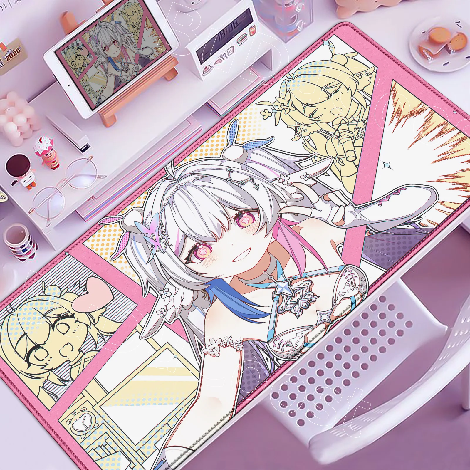 

HD Printing Kawaii Cute Anime Girl Neeko Mousepad Large Mouse Pad Non-slip Rubber Desk Mat Office PC Gaming Keyboard Accessories