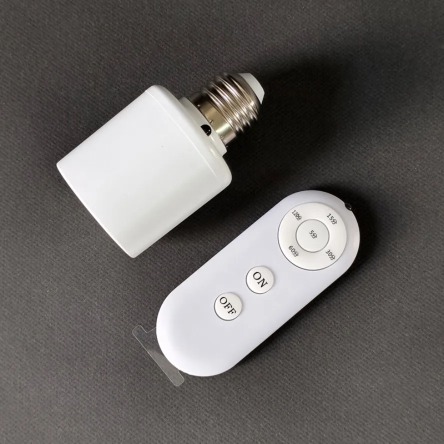 E27 110V 220V House Multi Light Switch 60W Wireless Remote Control Smart Timer Switch Lamp HolderBaby Room Bedroom Timer Switch