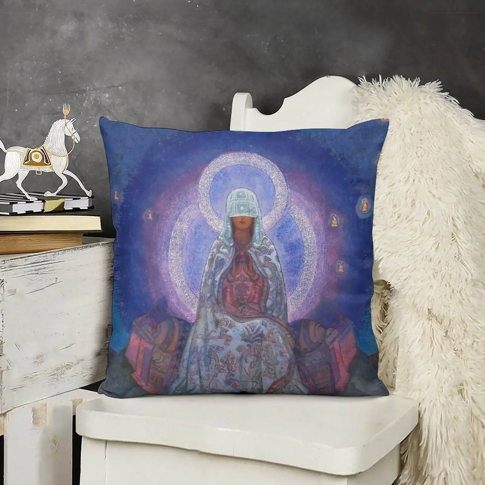 

Nicholas Roerich - Mother of the World Throw Pillow Sofa Cushion Cover luxury sofa pillows pillow