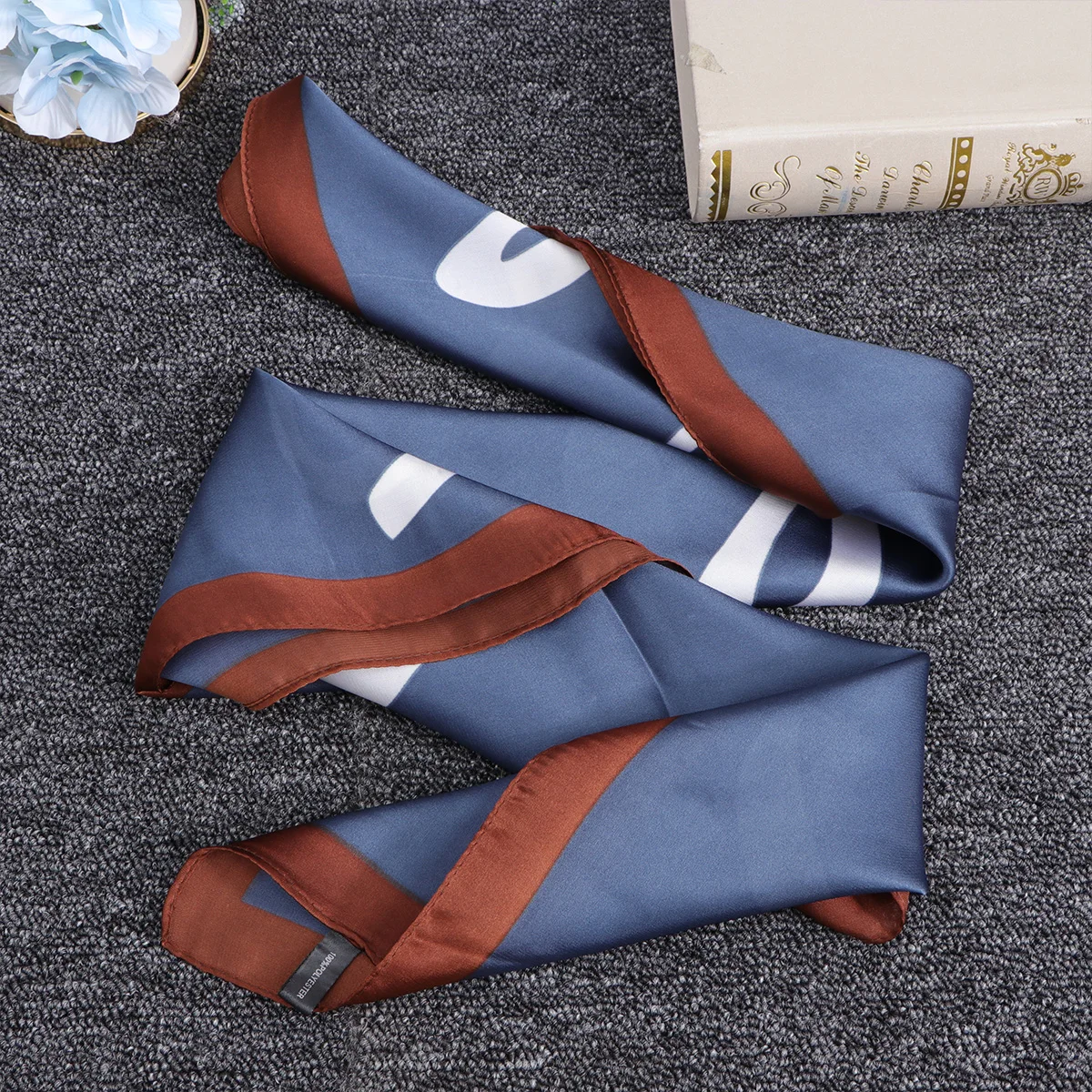 

Women's Fashion Scarves Small Silk Scarf Office Bandana Flight Attendant Face Blue Square Kerchief