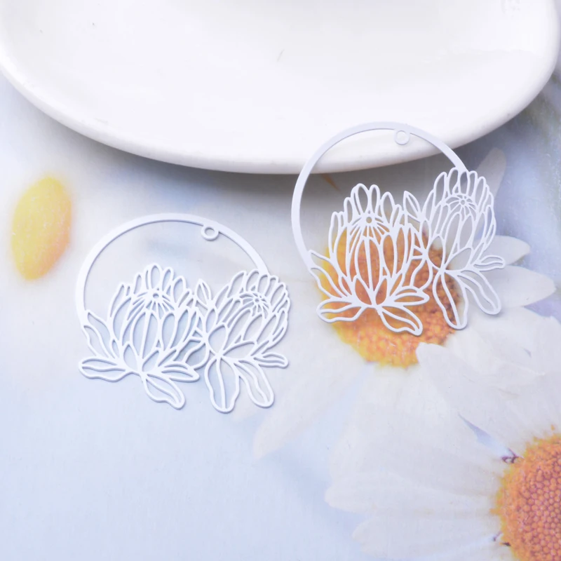 30 Stück AB7615 40*38mm Messing Bemalte Königliche Protea-Blumen Anhänger DIY Schmuck Ohrring Zubehör – Detail 10