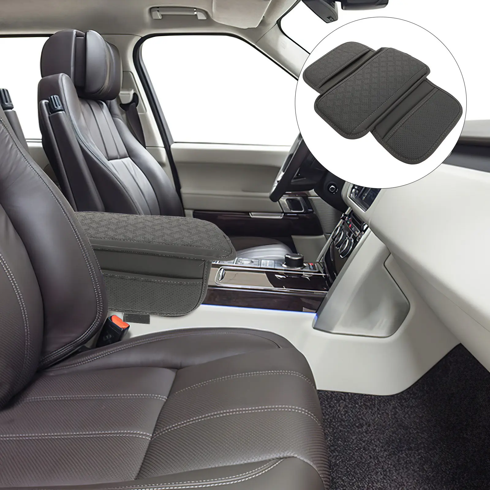 

Car Armrest Box Cushion Riser PU Center Console Cover Car Middle Console Soft Storage Pad Universal Fit Comfort Upgrade