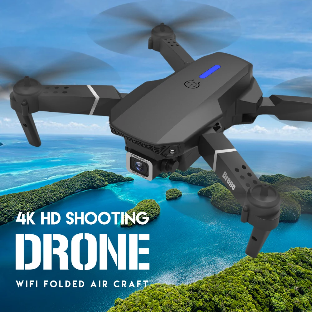 E88Pro RC Drone 4K Professinal With 1080P Wide Angle HD Camera Foldable RC Helicopter WIFI FPV Height Hold  One Key Return Gifts