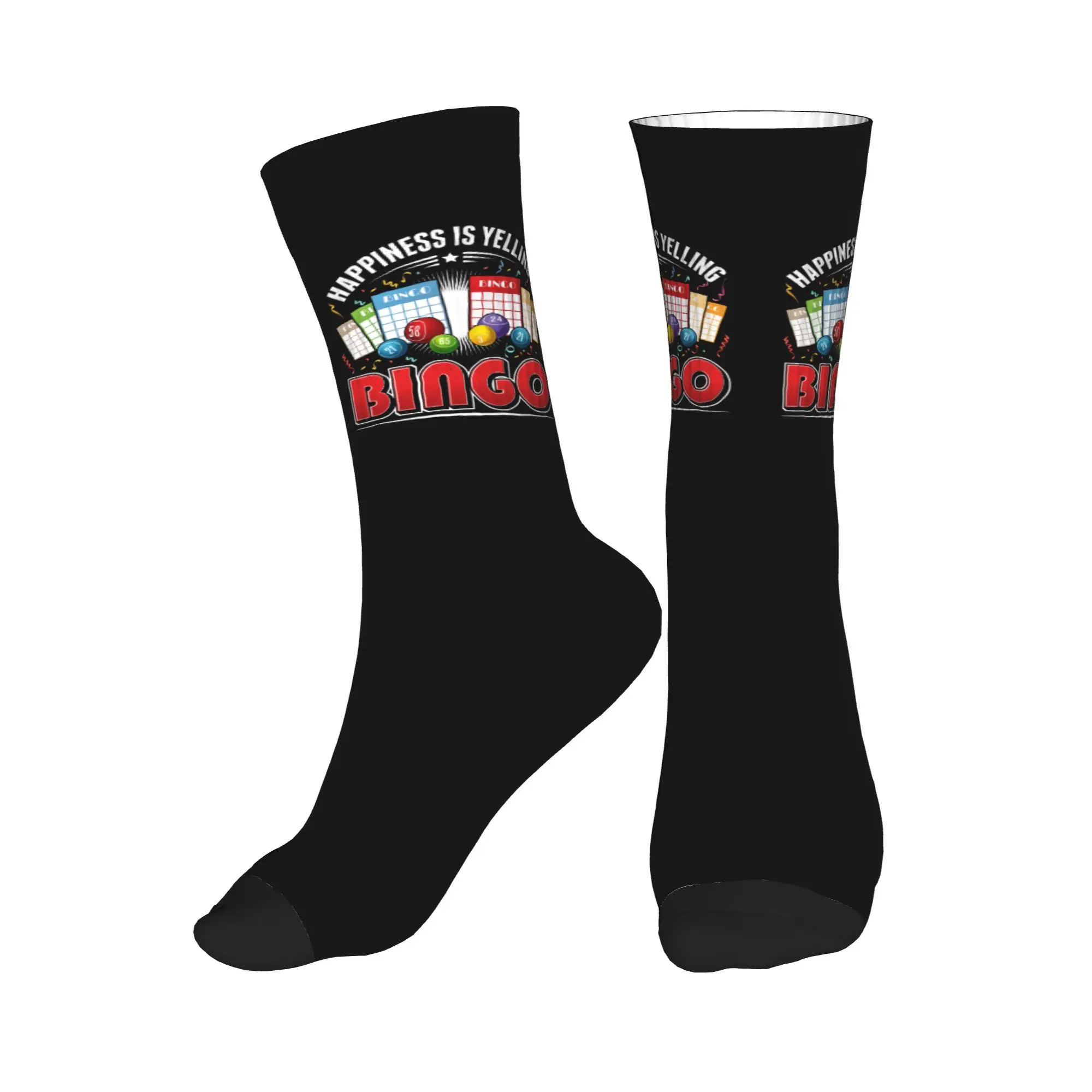 

Cool Happiness Bingo Socks Women Men Warm 3D Printed Sports Basketball Socks