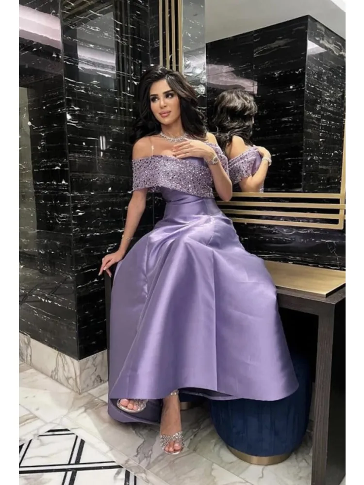 Long Evening Dresses Woman Elegant A-line Sweetheart Prom Dresses 2024 Sequin Shoulder Prom Cocktail Gown سمية فساتين مناسبة ر