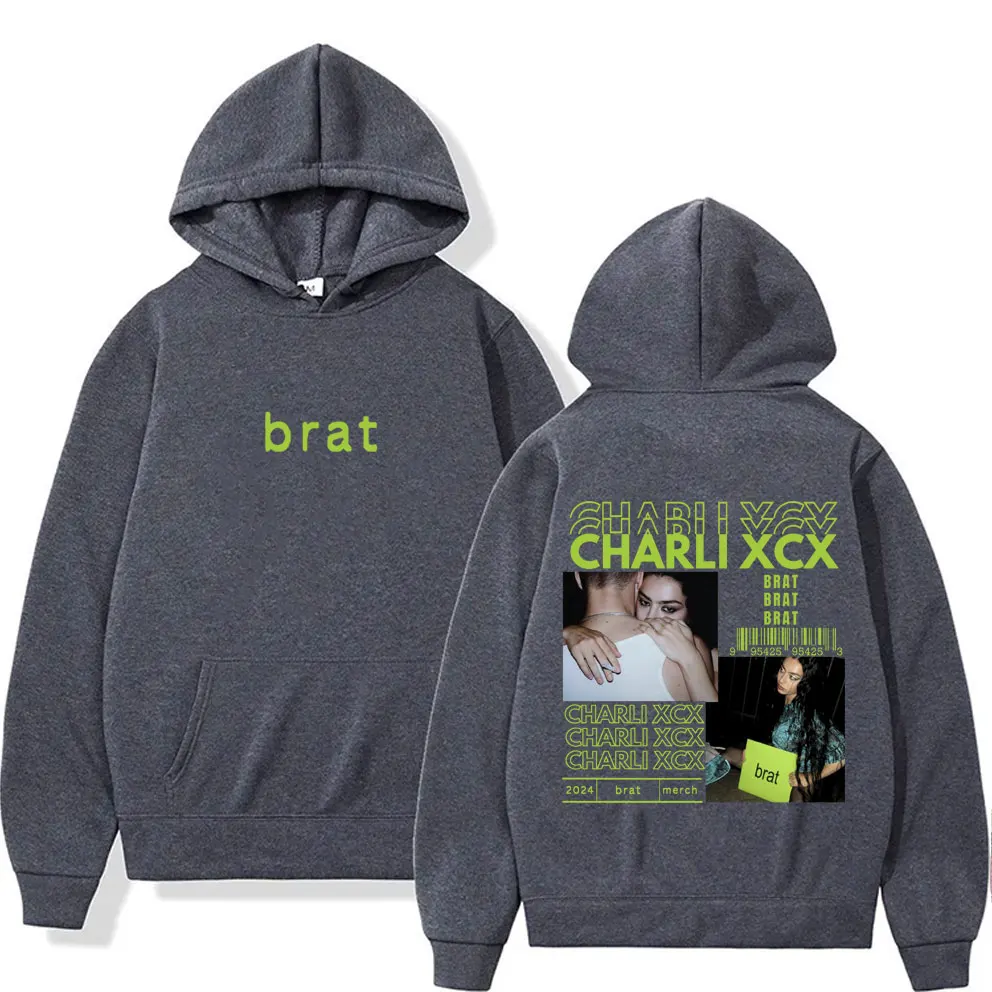 Singer Charli XCX Brat Album Graphic Hoodie Men Women Clothing Fashion Casual Sweatshirt Hip Hop Hoodies Oversize Y2k Streetwear