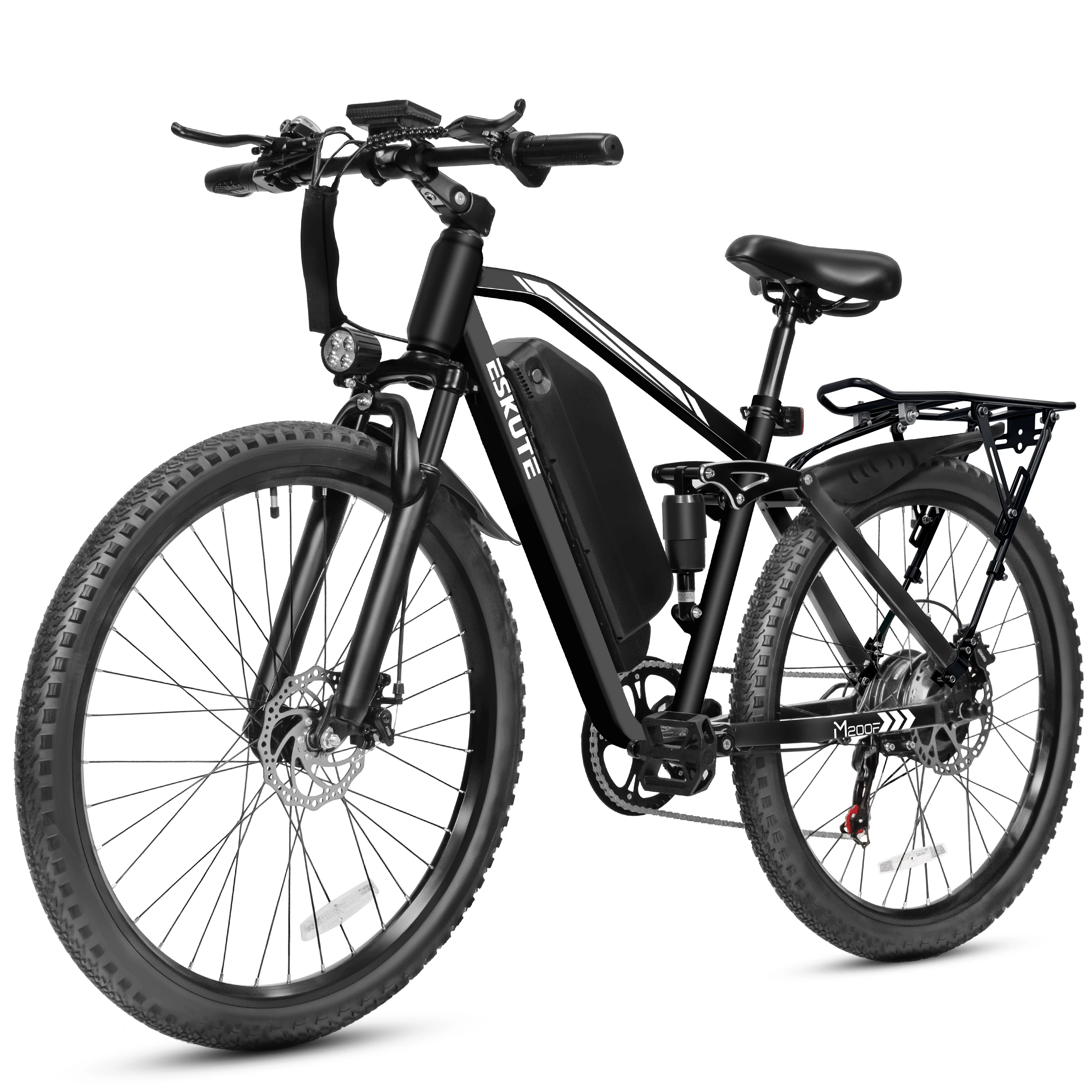 ESKUTE M200F Electric Bike for Adults – 27.5 inch Tire Mountain E-Bike,  Brushless Motor, 48V 20.8Ah Removable Battery, Up to 80 Miles, Step Over Commuter E-MTB, Full Suspensions image 3